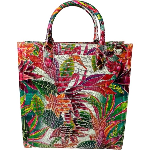 Brahmin Handbags - Brahmin Monique Tropical Utopia Leather Tote Bag Multicolor